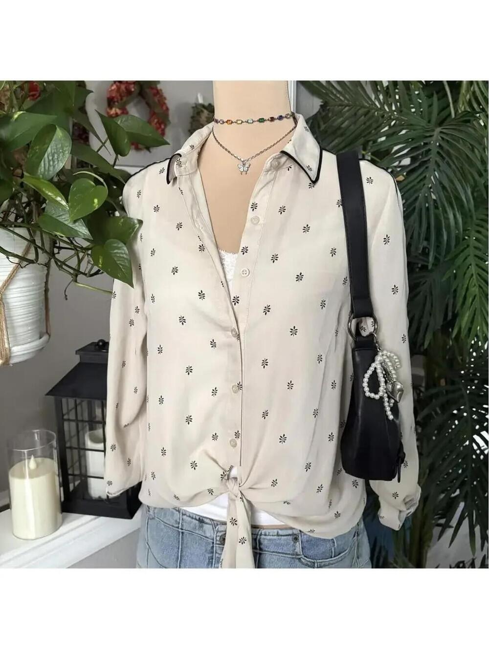 beige button up